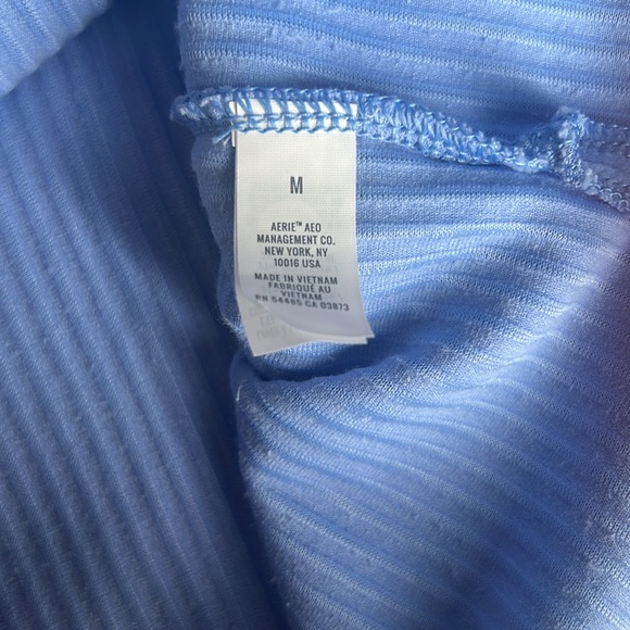 Aerie Ribbed Velour Light Blue Hoodie NWOT Medium - Picture 7 of 8
